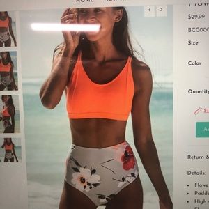 Beachsissi high waisted flower two piece